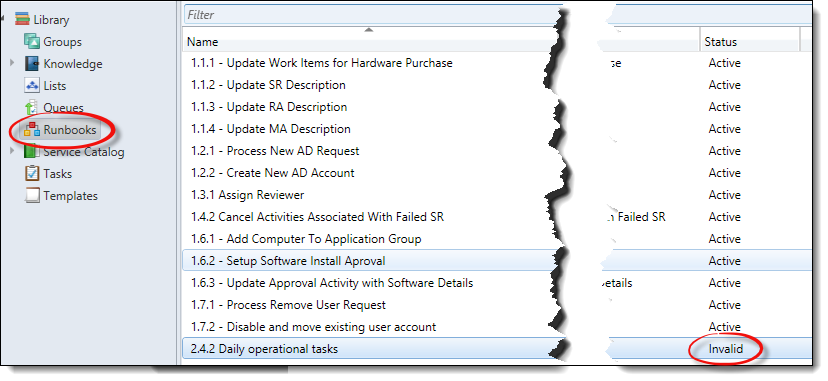 Invalid Runbook
